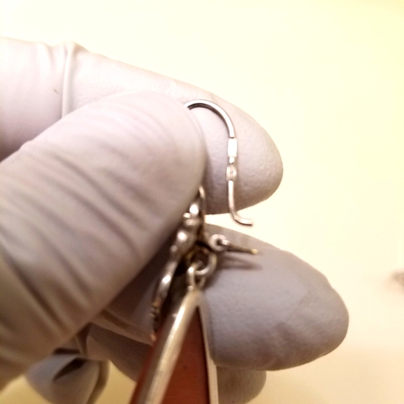 🔻REDUCED❣ RARE Real Large Agate Gemstone silver earrings. Secire lever back❤❣🎀 - Picture 7 of 10